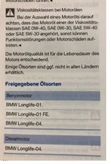 1er BMW Motoroel